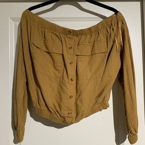 Mustard Off the Shoulder Top Medium